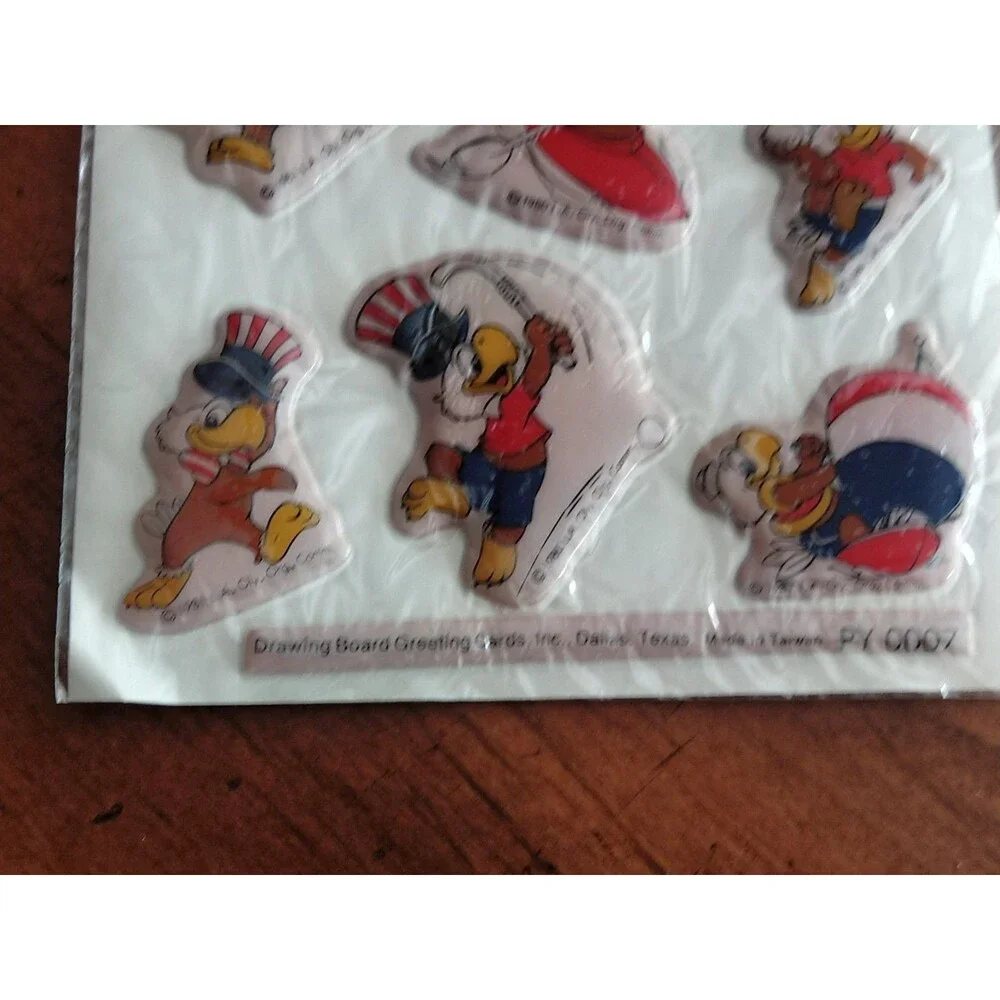 Lot 1984 Olympics Magnets 3 Packs + 3 Puffy 3D Perk Up Stickers Sam The Eagle